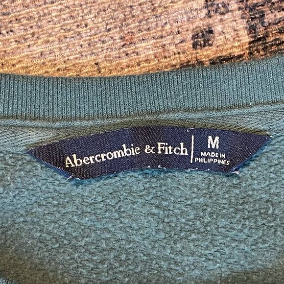 Abercrombie & Fitch Cropped Crewneck Sweater Green Metallic Women’s Size Medium - Picture 4 of 5